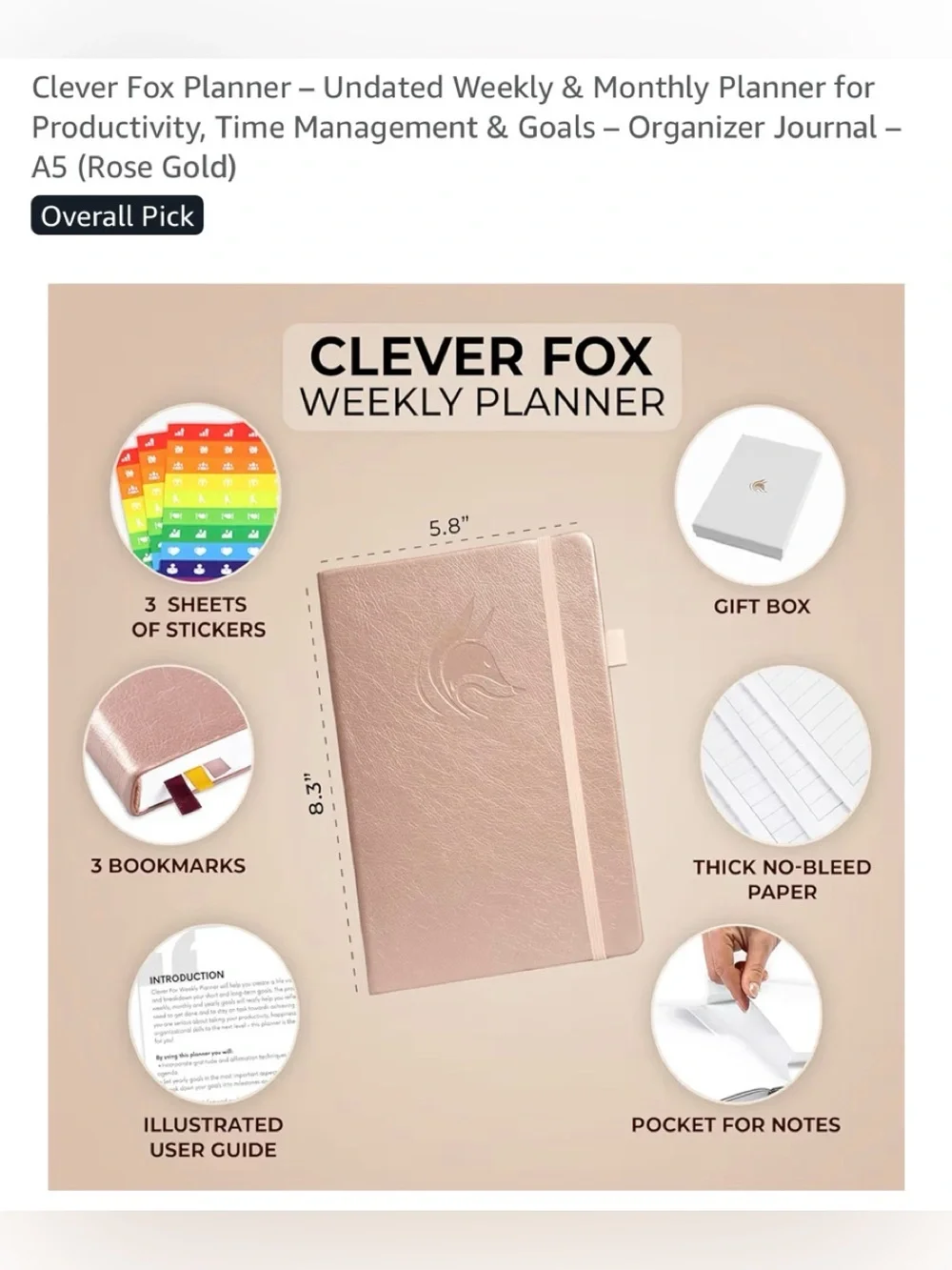 Daily Planner - Rose Gold Non-Dated Daily Planner